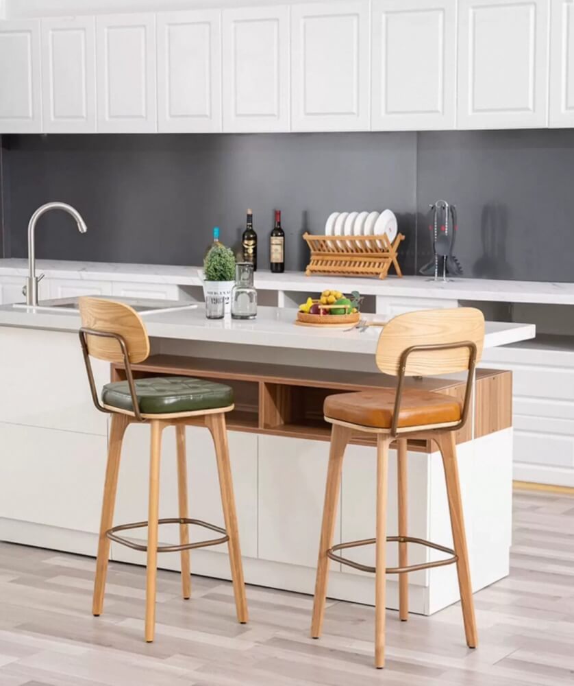 เก้าอี้บาร์ MY DOLLS HOUSE COCO 75 ซม. สีไม้อ่อน เบาะสีน้ำตาล